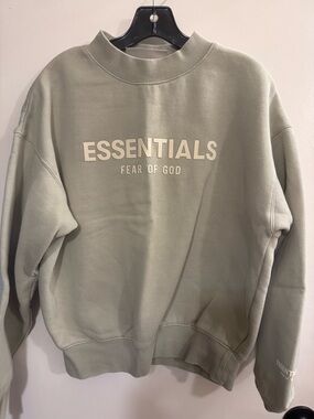 Essentials FEAR OF GOD Sage Green Sweatshirt // 10